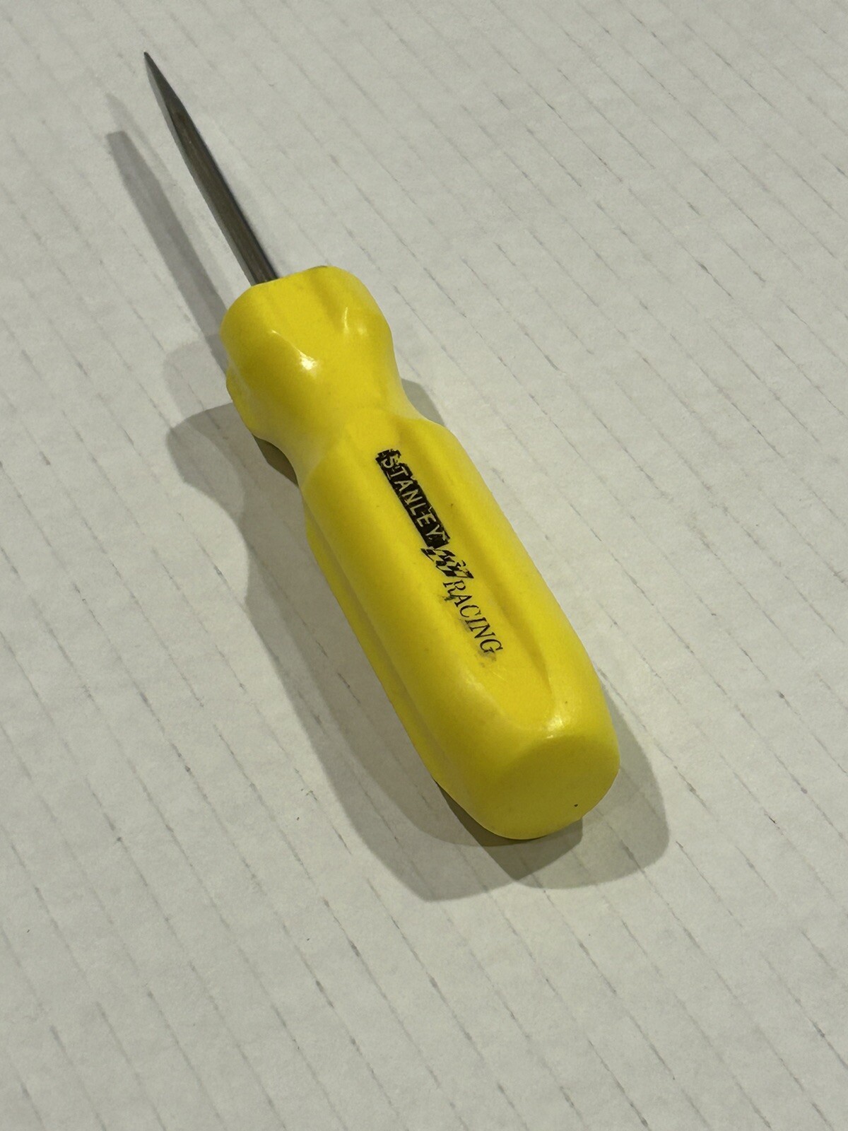 Rare Vintage Yellow Stanley NASCAR Racing Flat Head Slotted Screwdriver USA