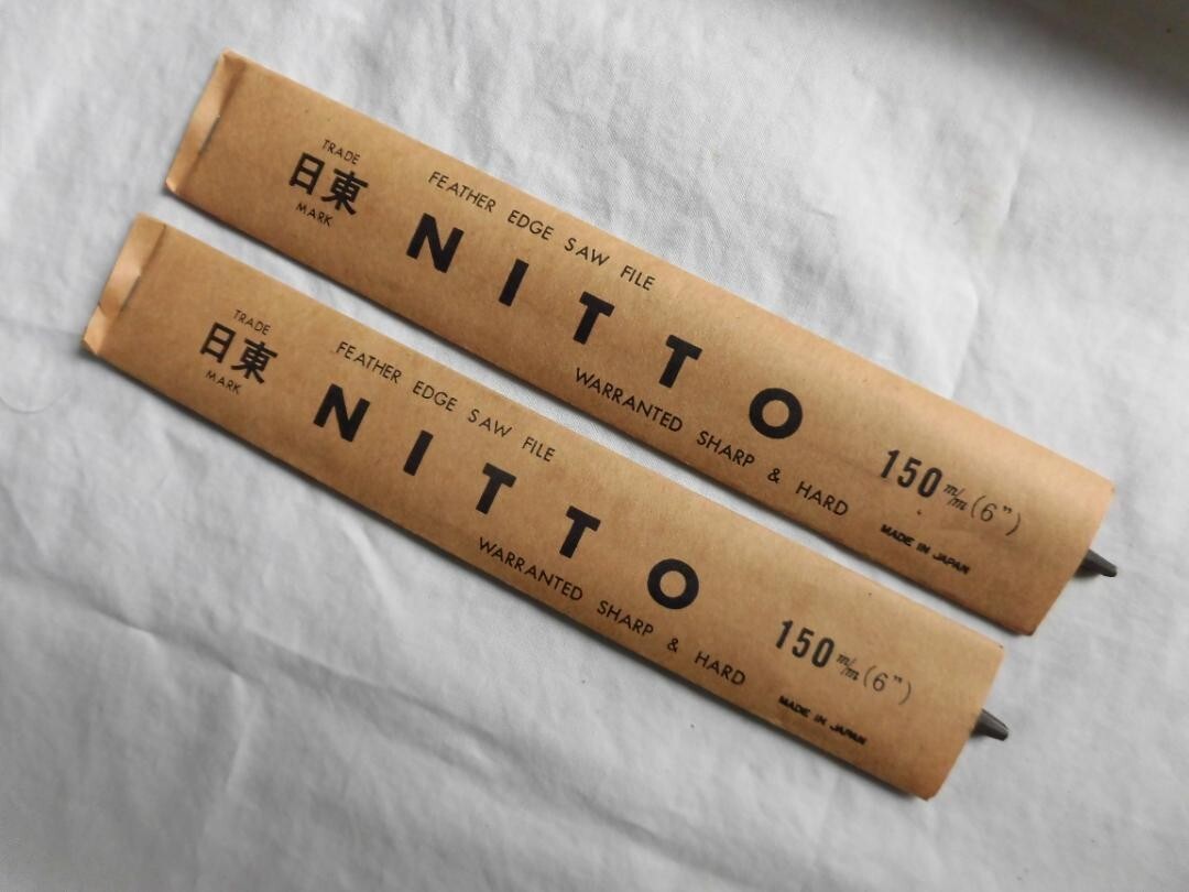 Lot of 2 NITTO Feather Edge Saw File 150mm Double-sided Cast Steel Metal
