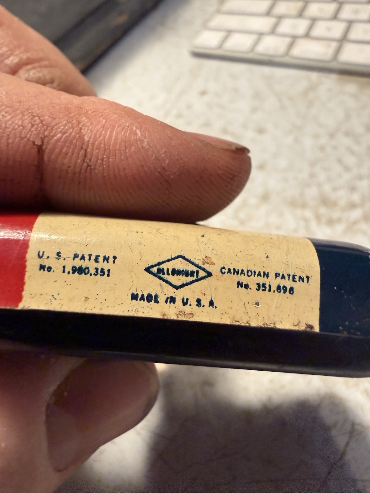 Vintage Rare Allbright Vest Pocket Flashlight Hunting Fishing Tin Metal Case USA