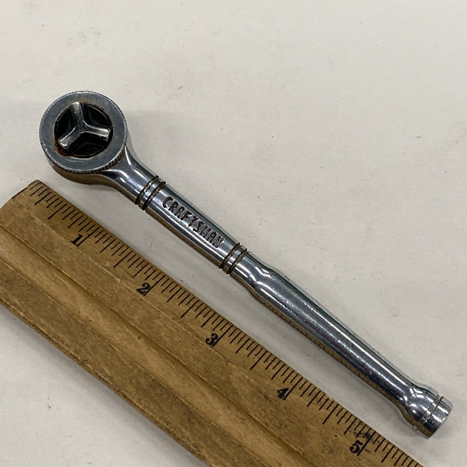 Vintage Craftsman 9 43795 Thumb Wheel 1/4” Drive Ratchet Handle Tri Wing, m0704
