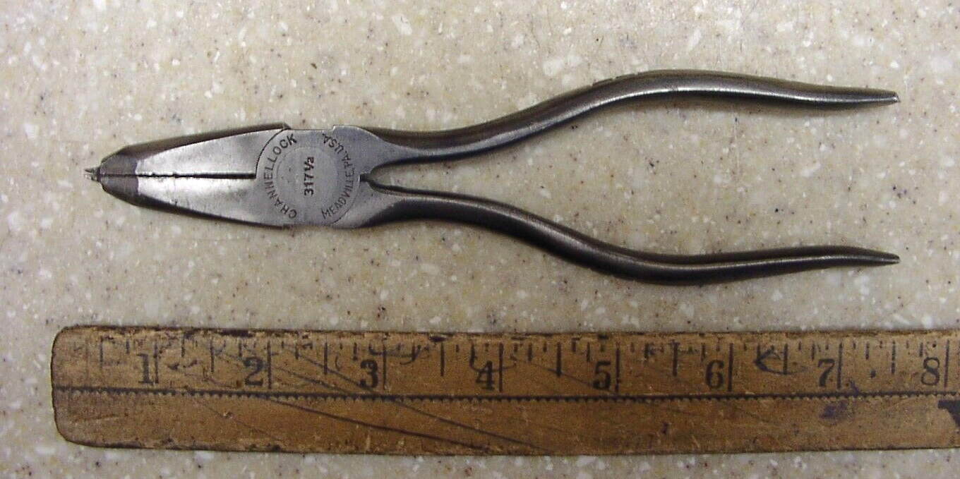 Vintage Channellock 317-1/2,7″ Fine Tip Pliers W/Arrow Design Handles,FAIR,L@@K!
