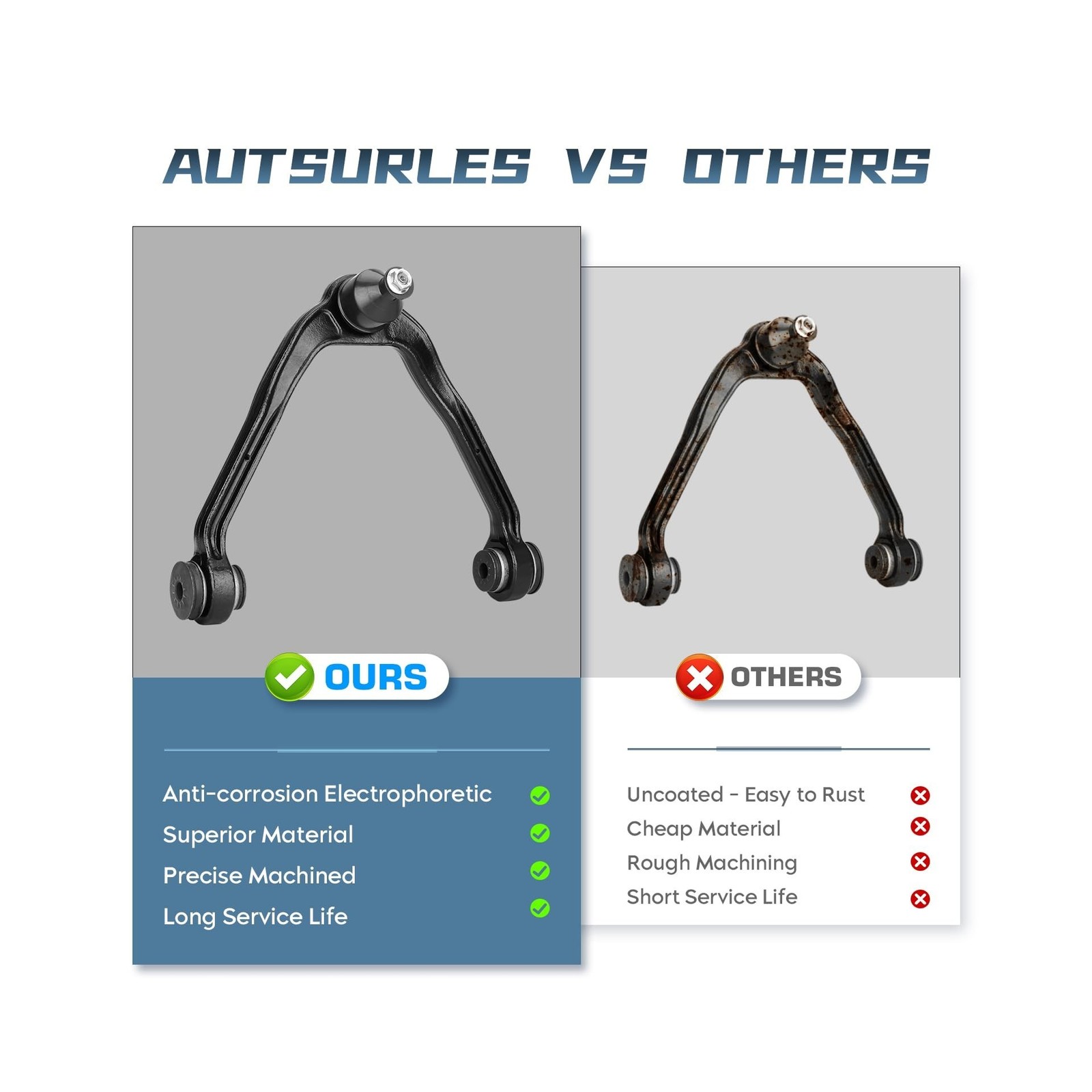 4WD Front Upper Control Arms w/Ball Joints for 1999-2006 Chevy Avalanche Subu…