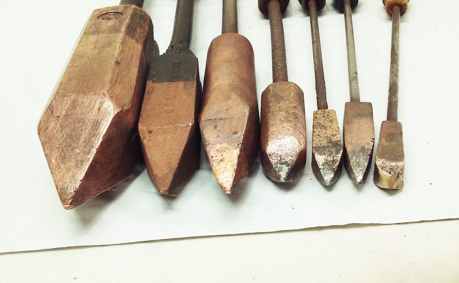 Vtg Antique Copper Soldering Irons wood handle Blacksmith Sheet Metal Tool LOT