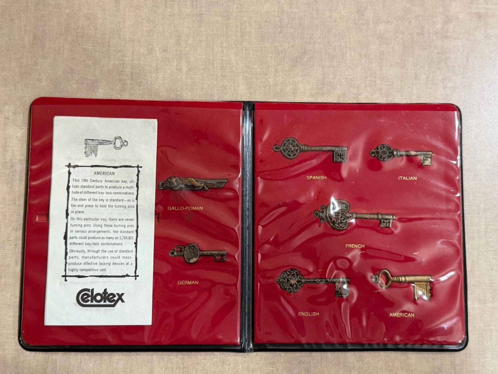 Vintage Skeleton Key Gift Promo Set Of 7 Keys With Historical Descriptions