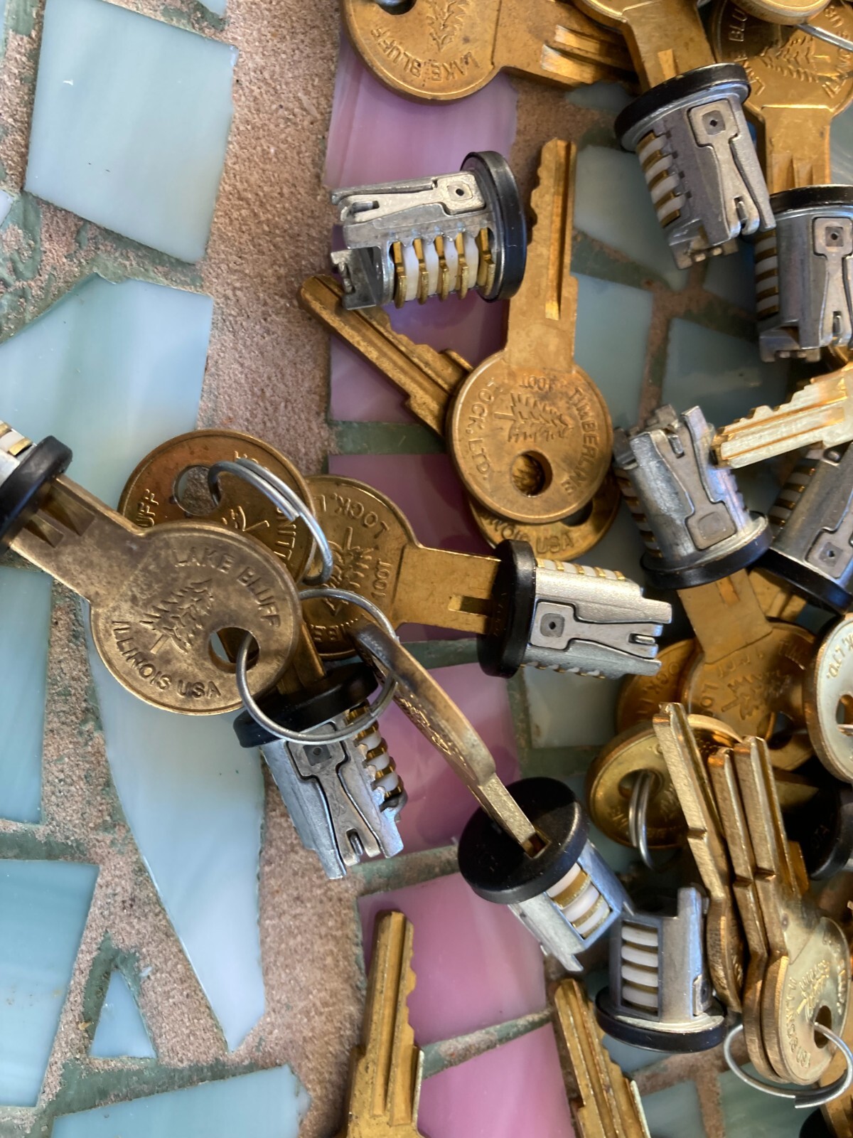 Large lot of Timberline Lock Cores and keys (24 Cores) (50+ keys)