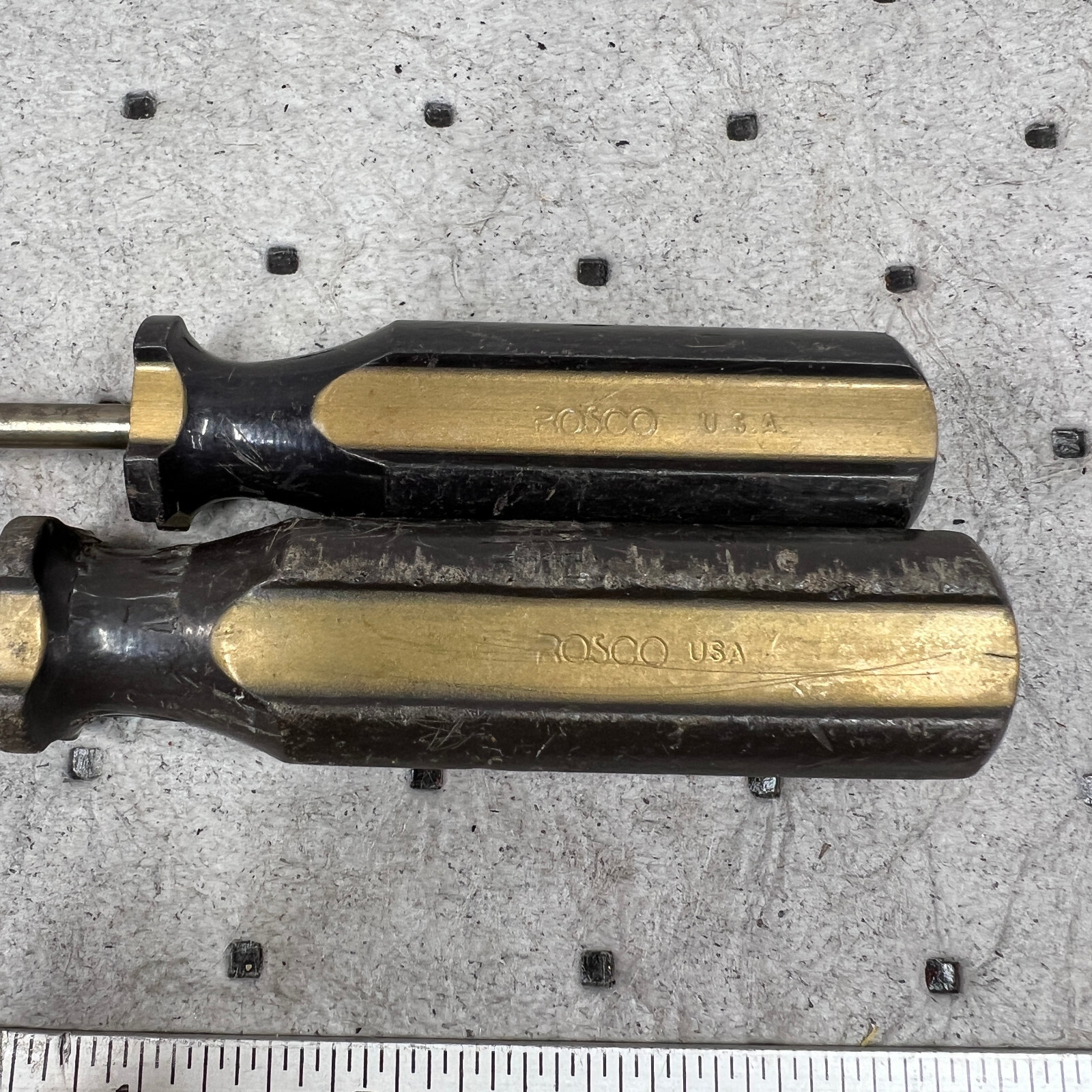 Vintage Rosco Two-Fister 2 Piece Mechanics Flathead Slotted Screwdriver Set USA!