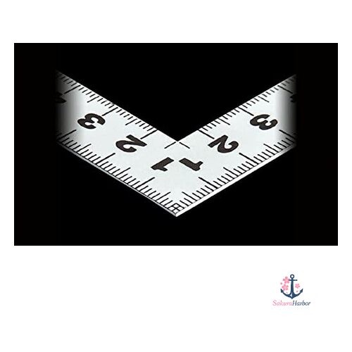NEW Shinwa Sokutei Square Ruler Flat Type Silver 50cm Square Markings on Reverse