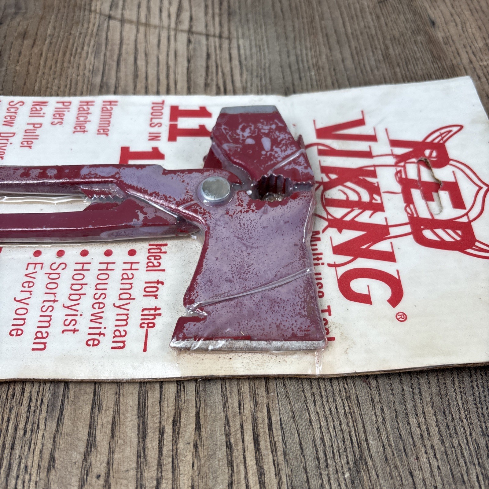 Vtg Red Viking Multi Tool Fencing Pliers Hatchet Hammer Unused in Package Smith