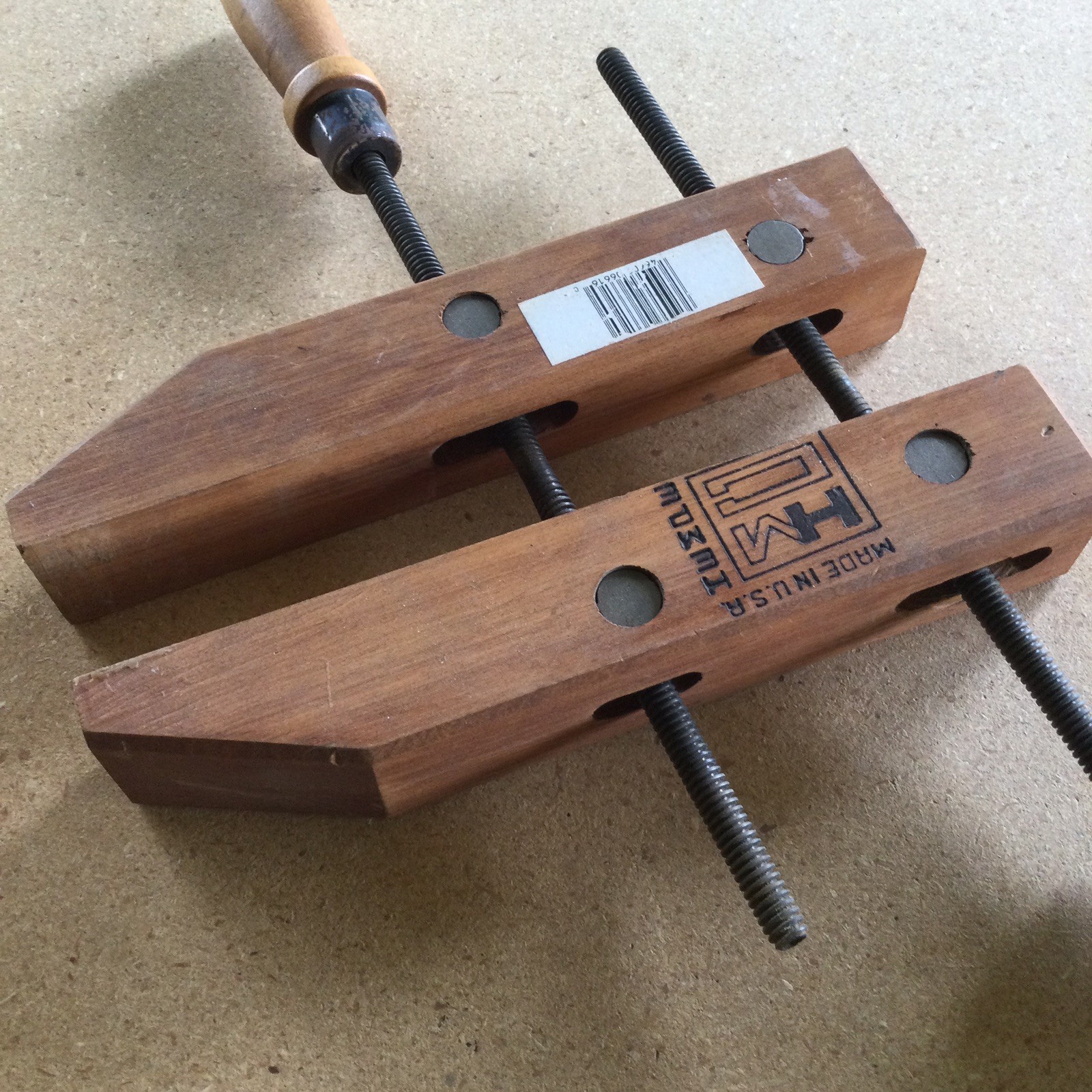 Vintage Hempe HMC 10″ Wood Wooden Hand Screw Clamp Vise Made in USA