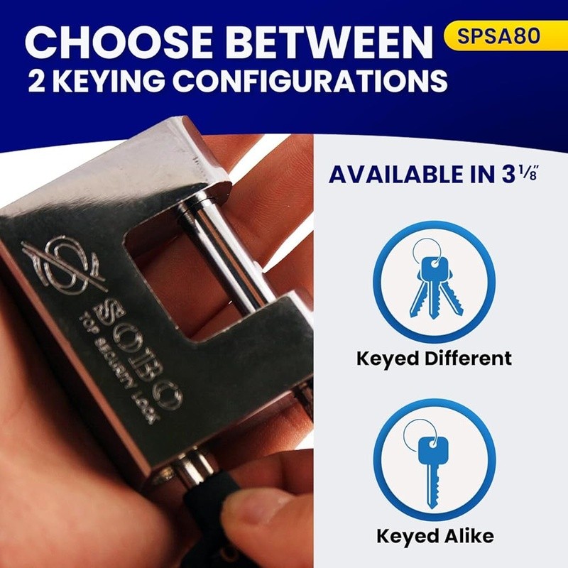 Heavy Duty D Shaped Padlock Weather Resistant Security Outdoor Indoor Use 4 Keys