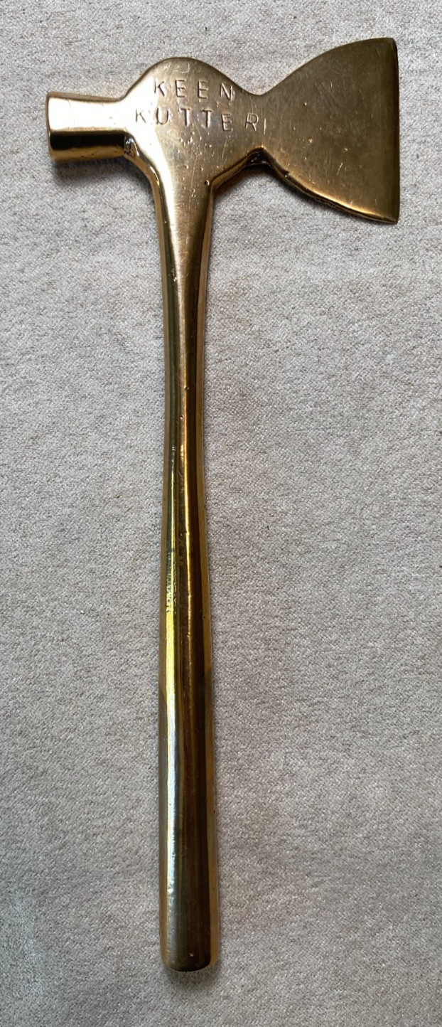 Antique Keen Kutter Axe Brass Advertising Hardware