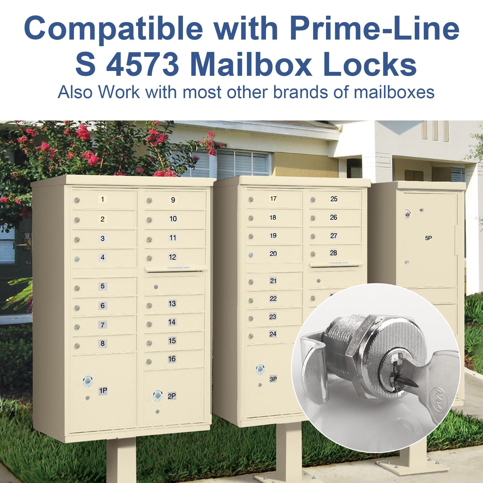 S 4573 Mailbox Lock Replacement Compatible with Auth-Florence Vital Silver