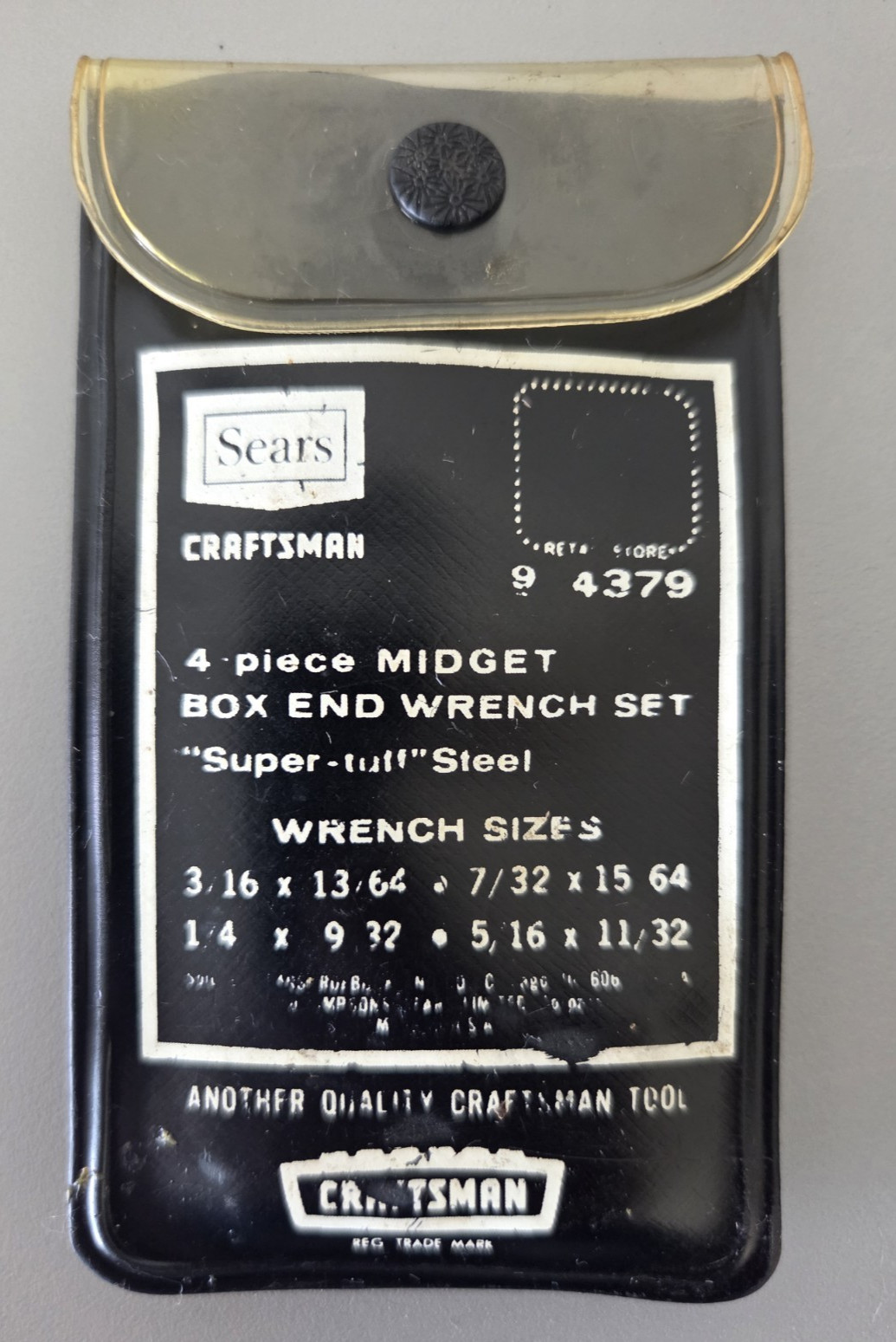 Vintage Craftsman 43794 Piece Midget Box End Wrench Set