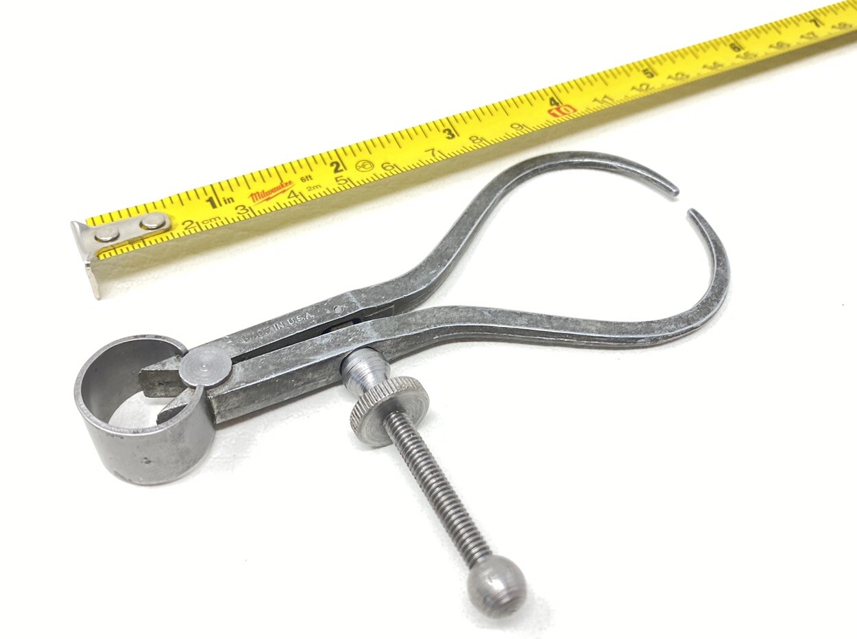 Vintage Made in USA Small 4” Square Legs Spring Type Outside Calipers Nice!