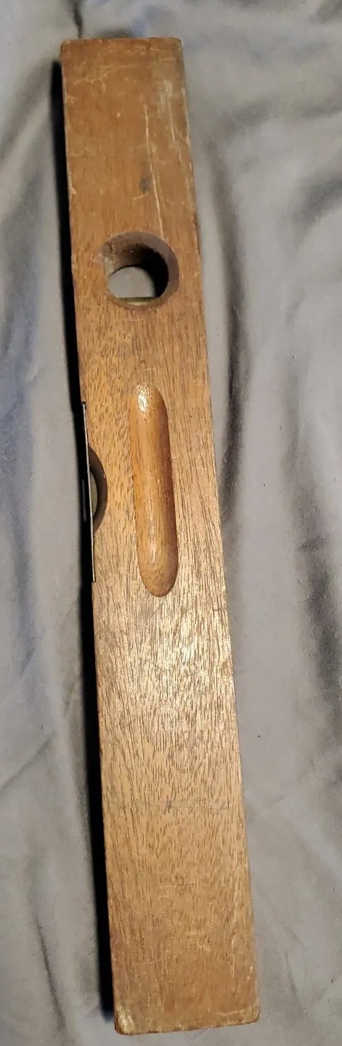 Vintage EXACT LEVELS No.289 18″ Wooden Bubble Level Made In USA Intact Works