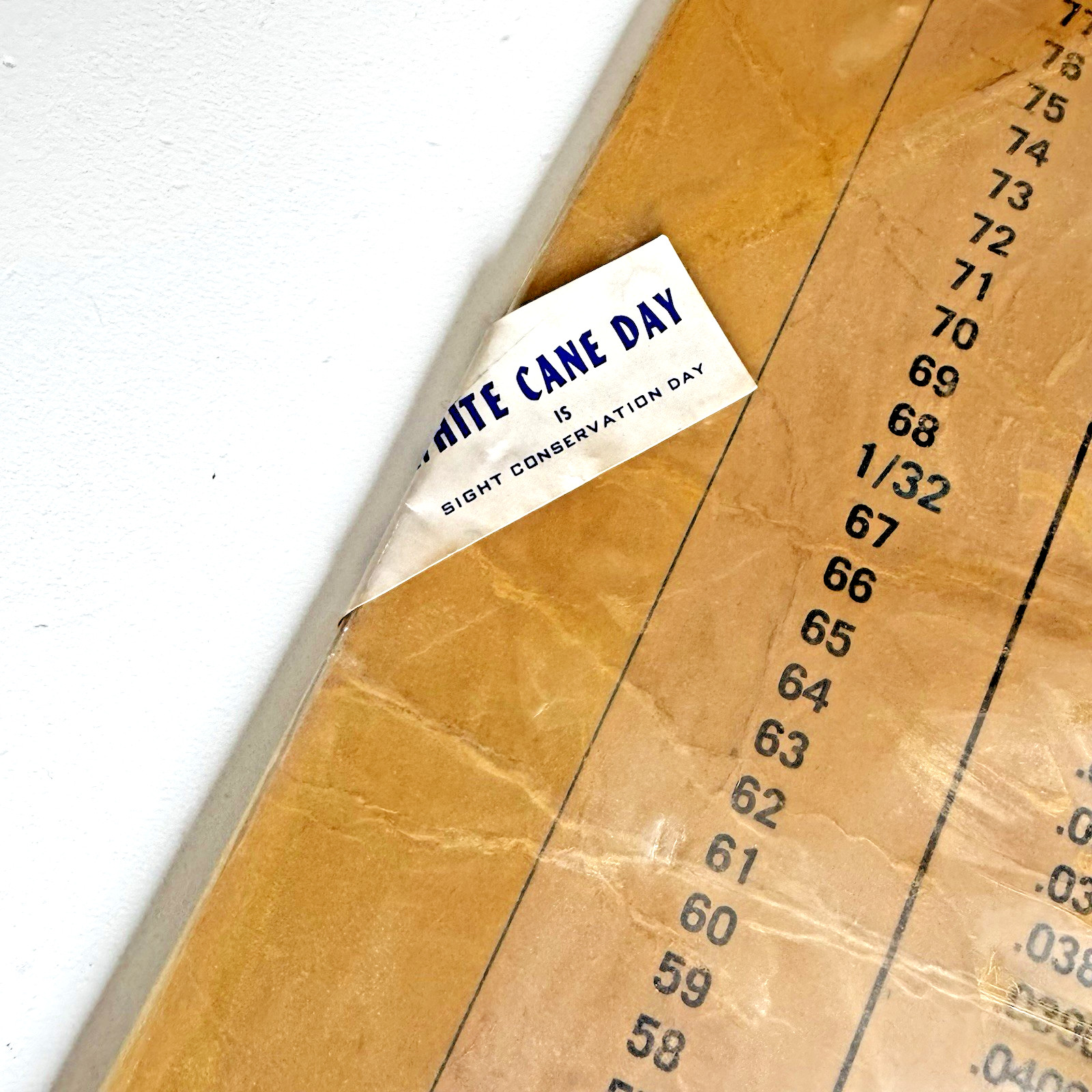 Vintage DoAll Cardboard Thick Poster Display Chart Decimal Equivalents Chart