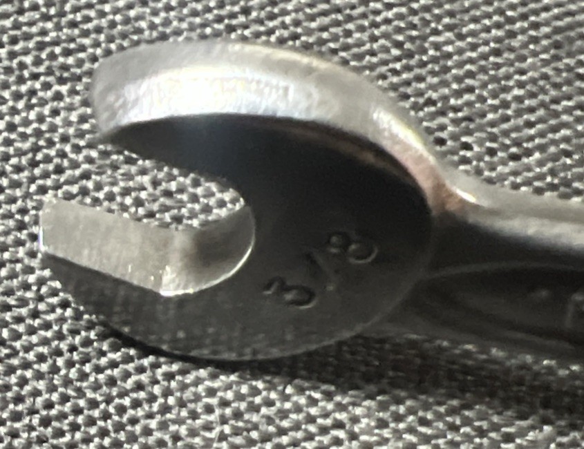 Vintage Drop Forged Select Steel Wrench 3/8” X 7/16” Open End Made in USA #723
