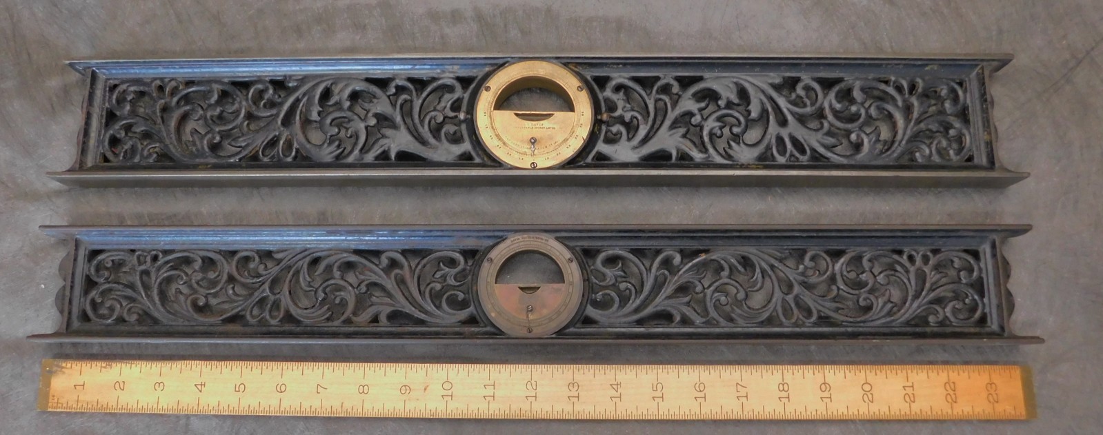 2 Davis Level & Tool Co. 24″ Cast Iron Inclinometer / Levels 1 is a Tall Frame