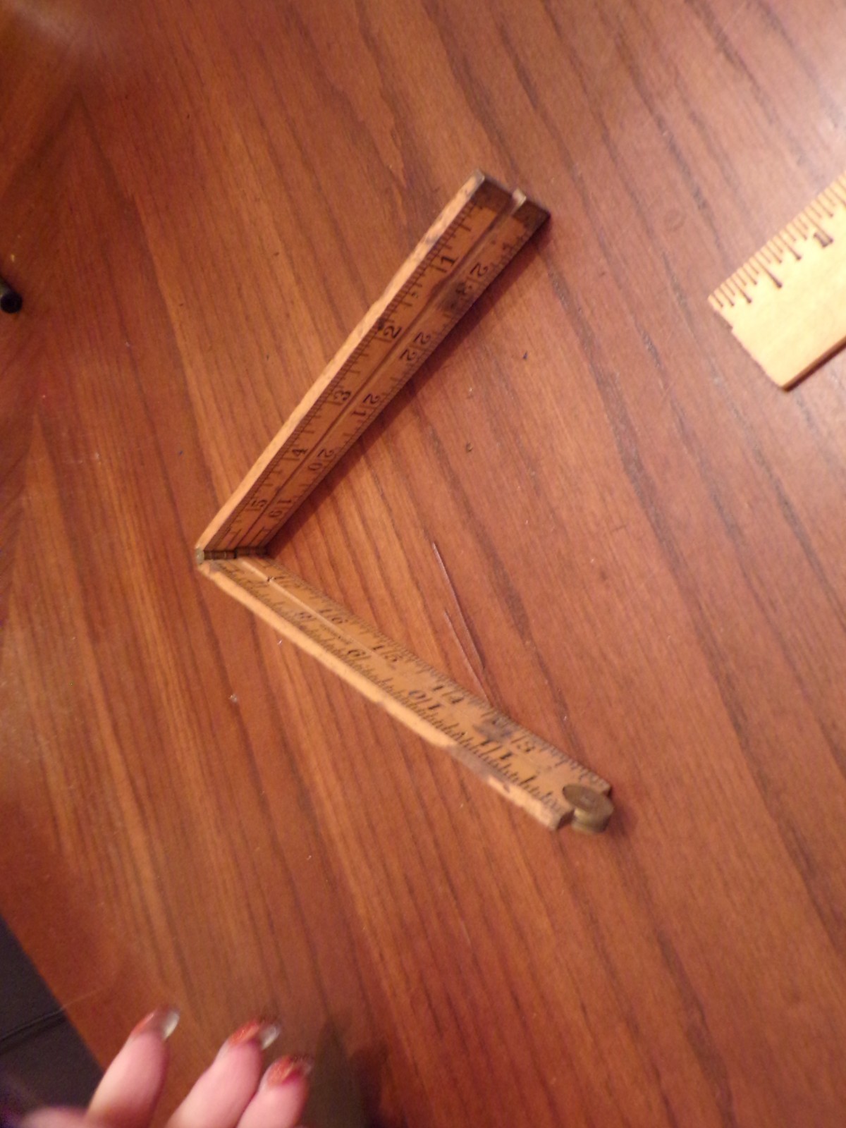 VTG Wooden Folding Ruler Boxwood Made in USA