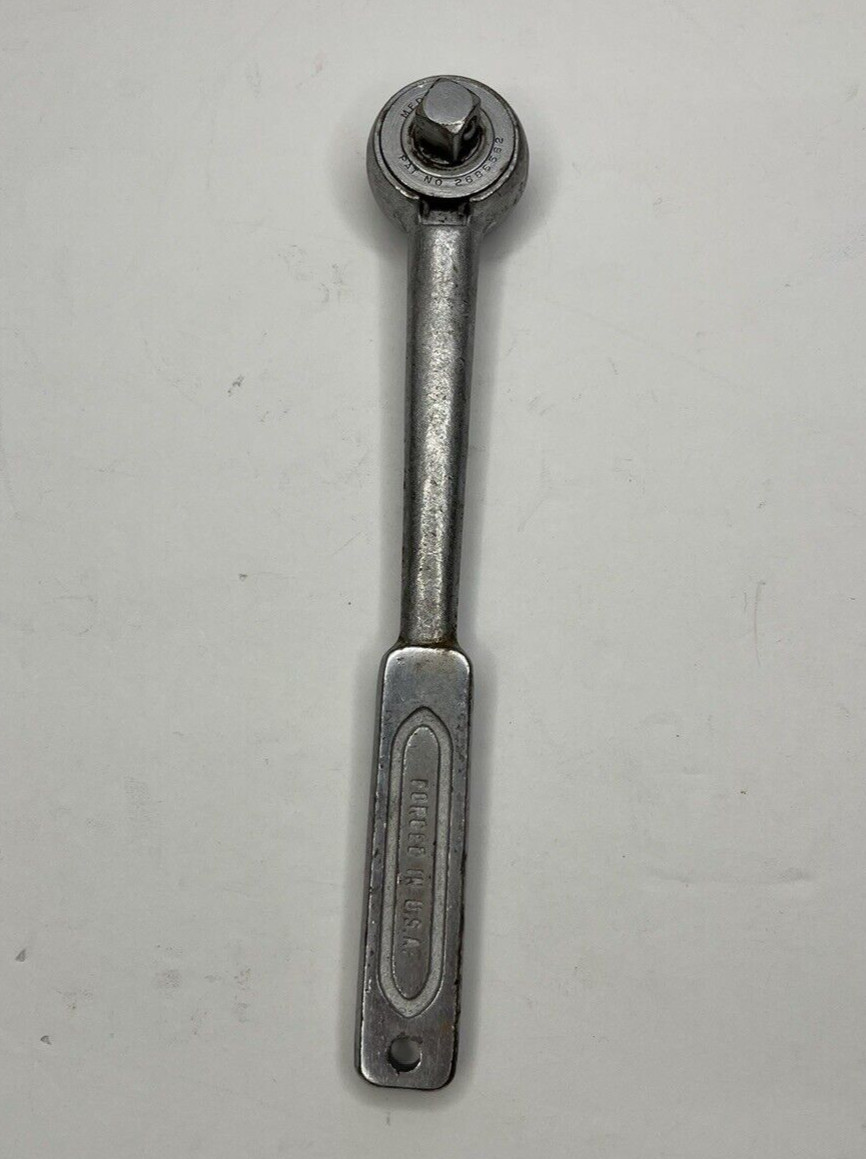 Vintage Indestro Super 2777 3/8″ Drive Ratchet Roundhead Forged Mfd In USA