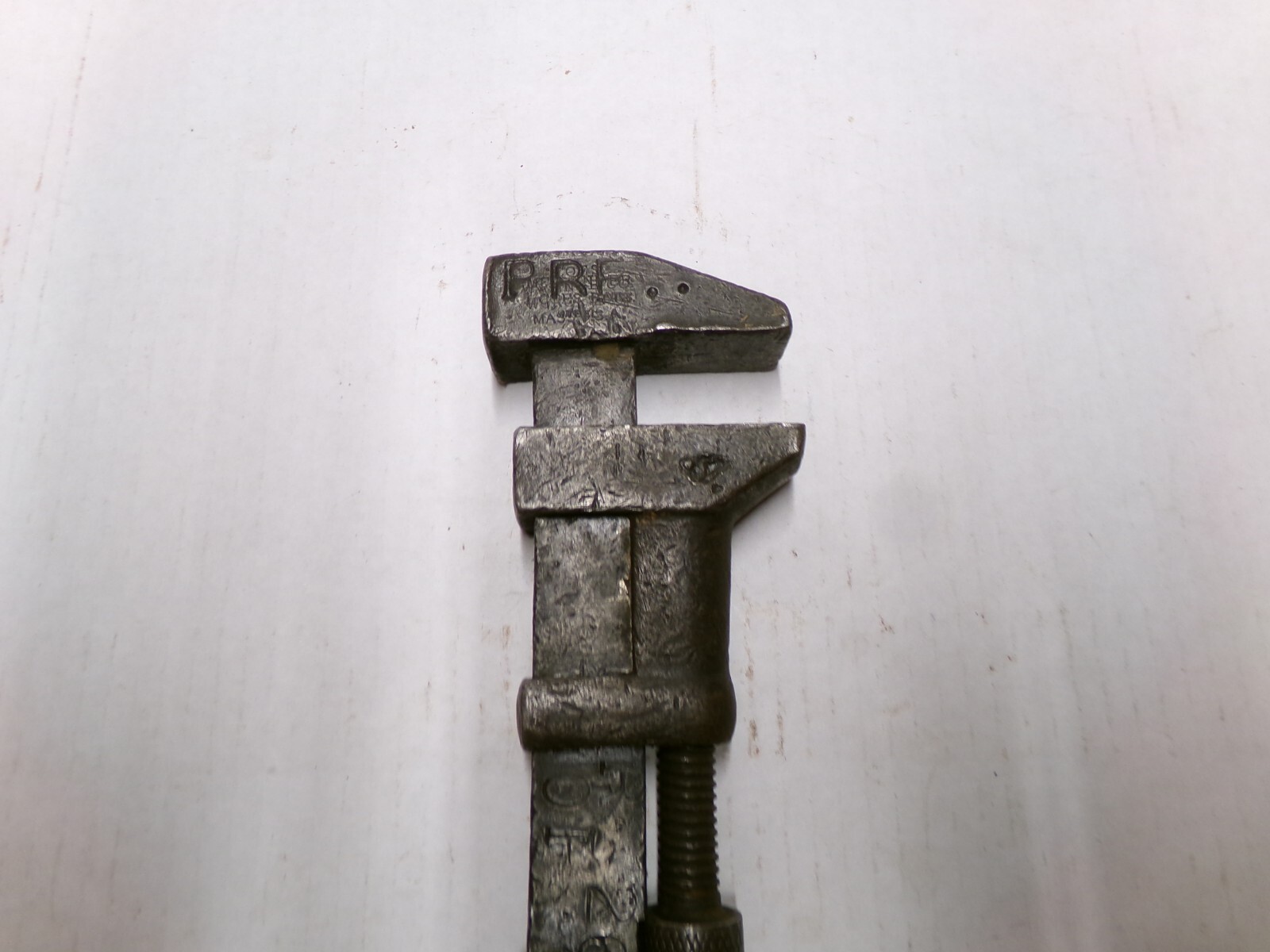 Coes Wrench Co 12″ Pipe Wrench Wood Handle Made In USA Also Marked PRR Vintage