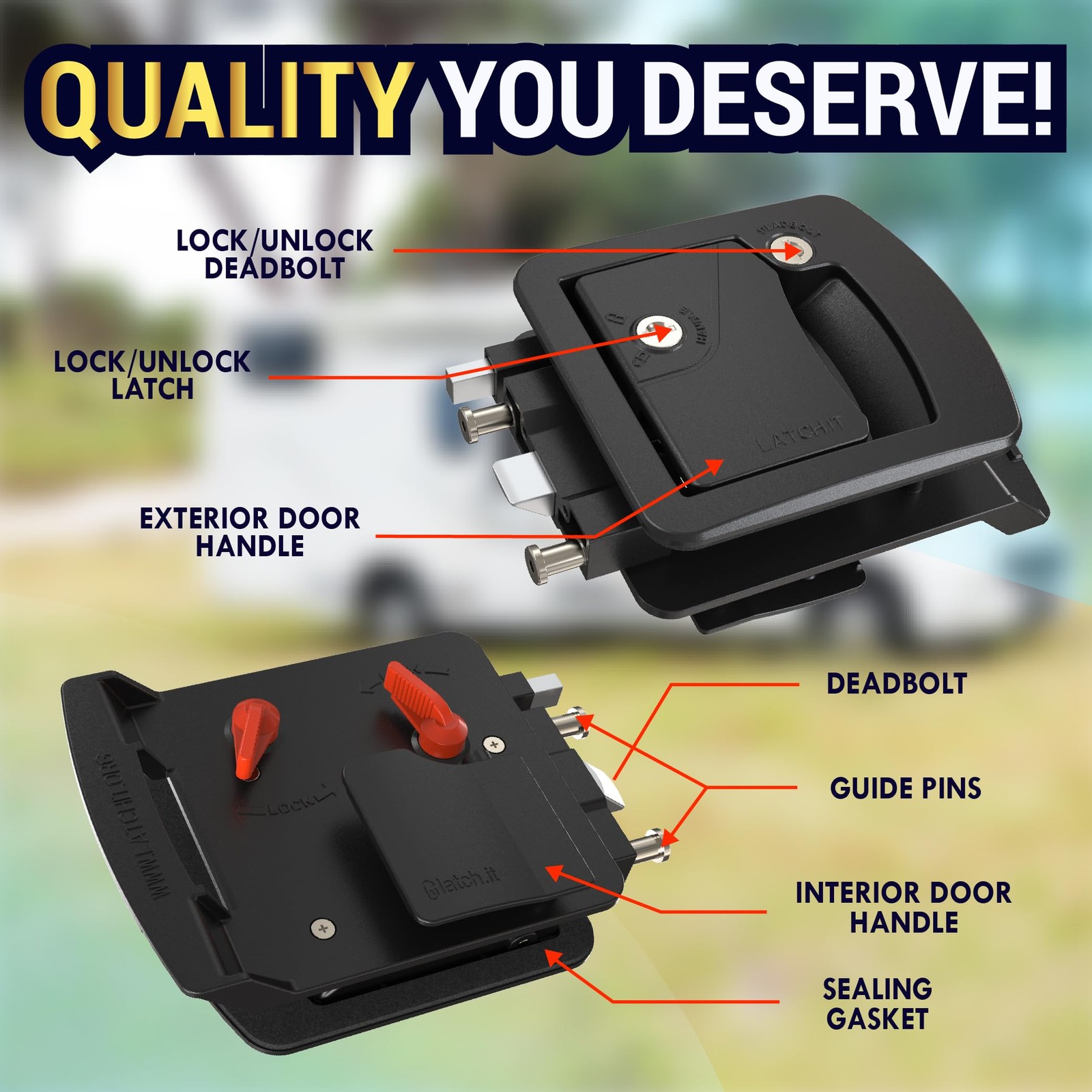 LATCH.IT RV Door Lock Replacement | Class C Campers Mechanical Cam Latch | Campe