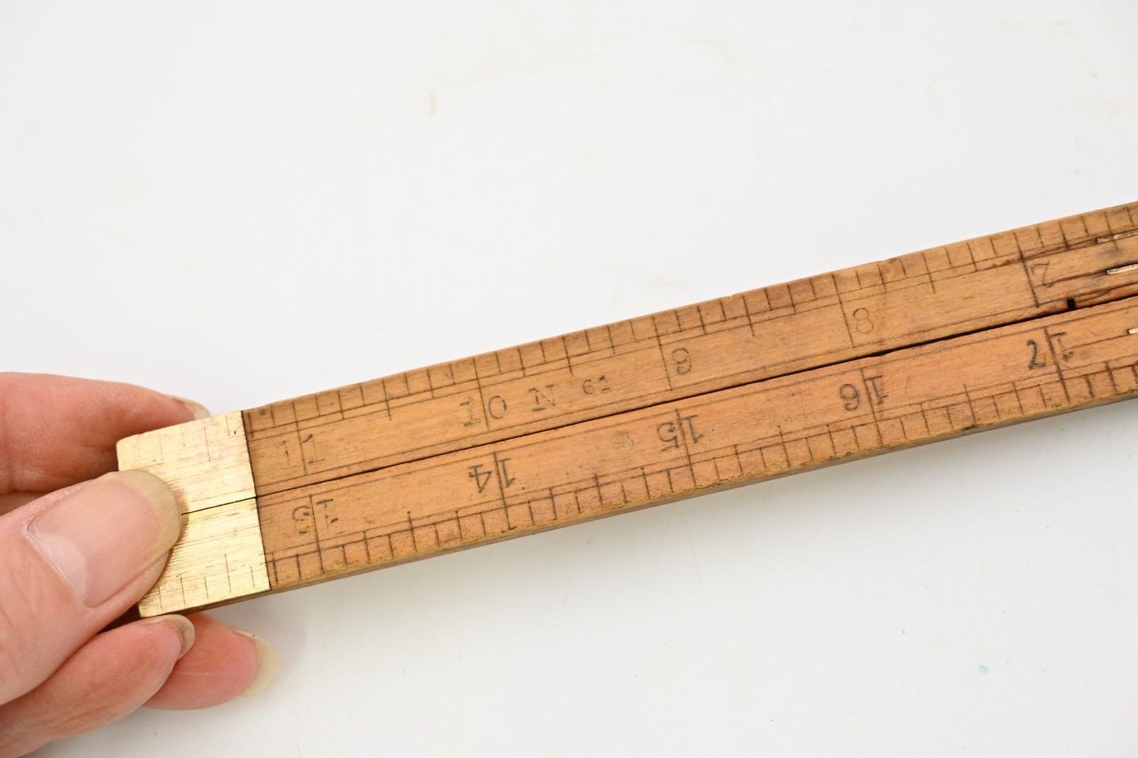Vintage Stanley No. 61 Boxwood & Brass 24″ Folding Ruler Made In USA