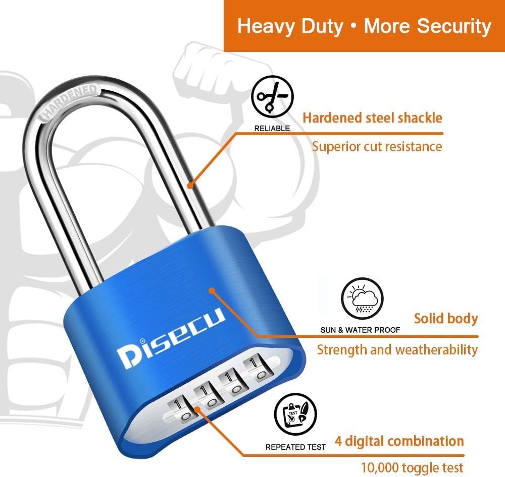 Portable Heavy Duty Combination Padlock – Waterproof for Outdoor Security
