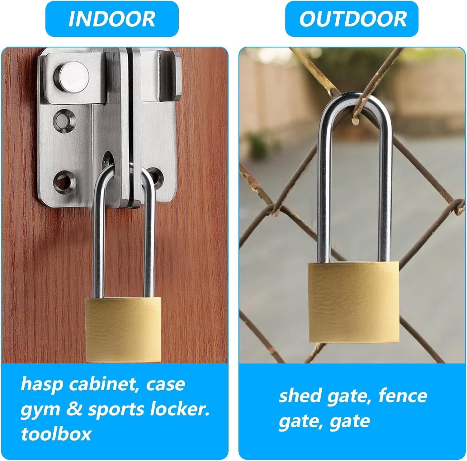 4-Pack 3.4-Inch Keyed Padlocks with Keys for Outdoor and Storage Use