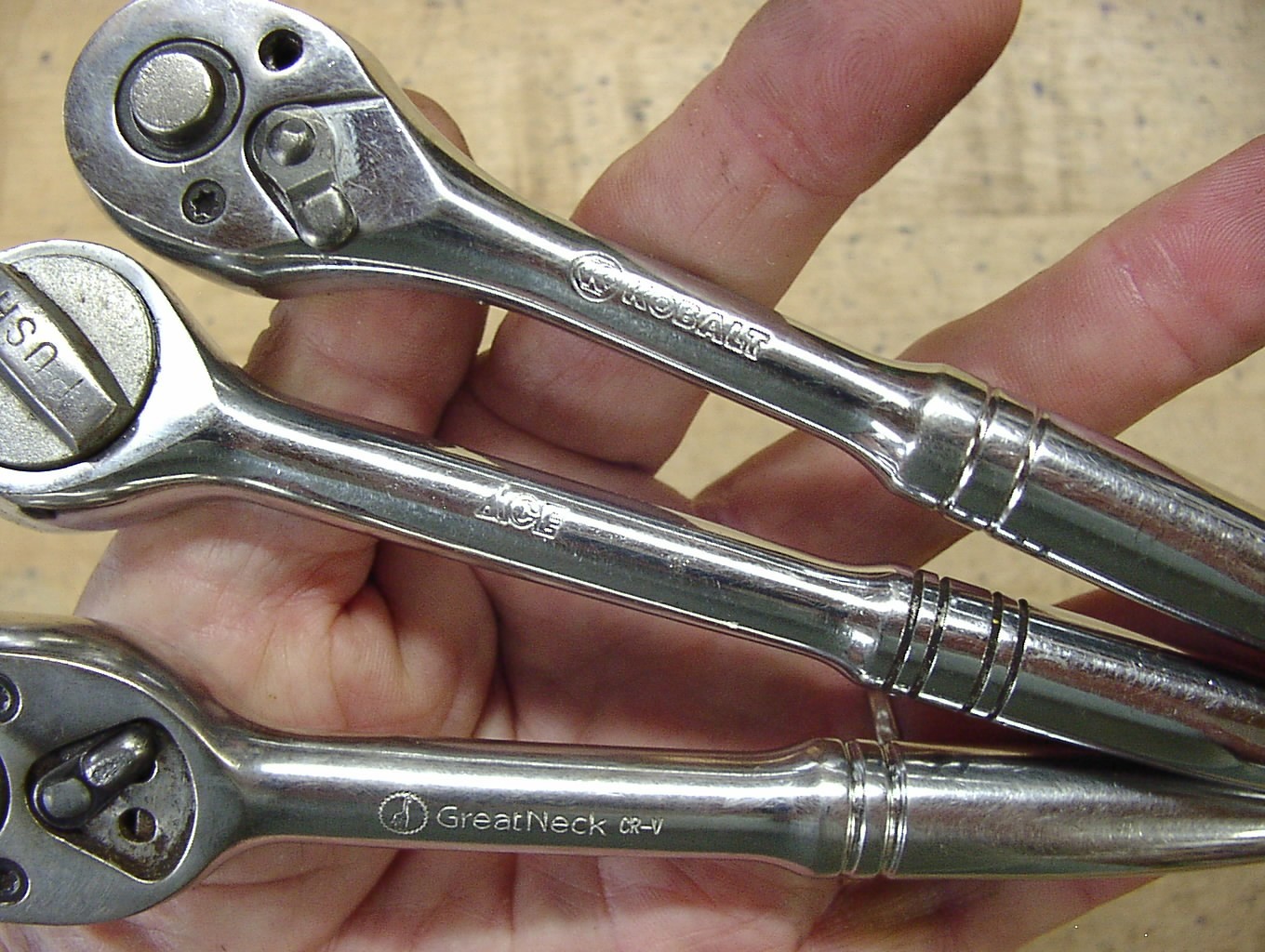Three 3/8″ Drive Ratchet Wrenches Including Kobalt,Ace,& Great Neck,L@@K & READ!