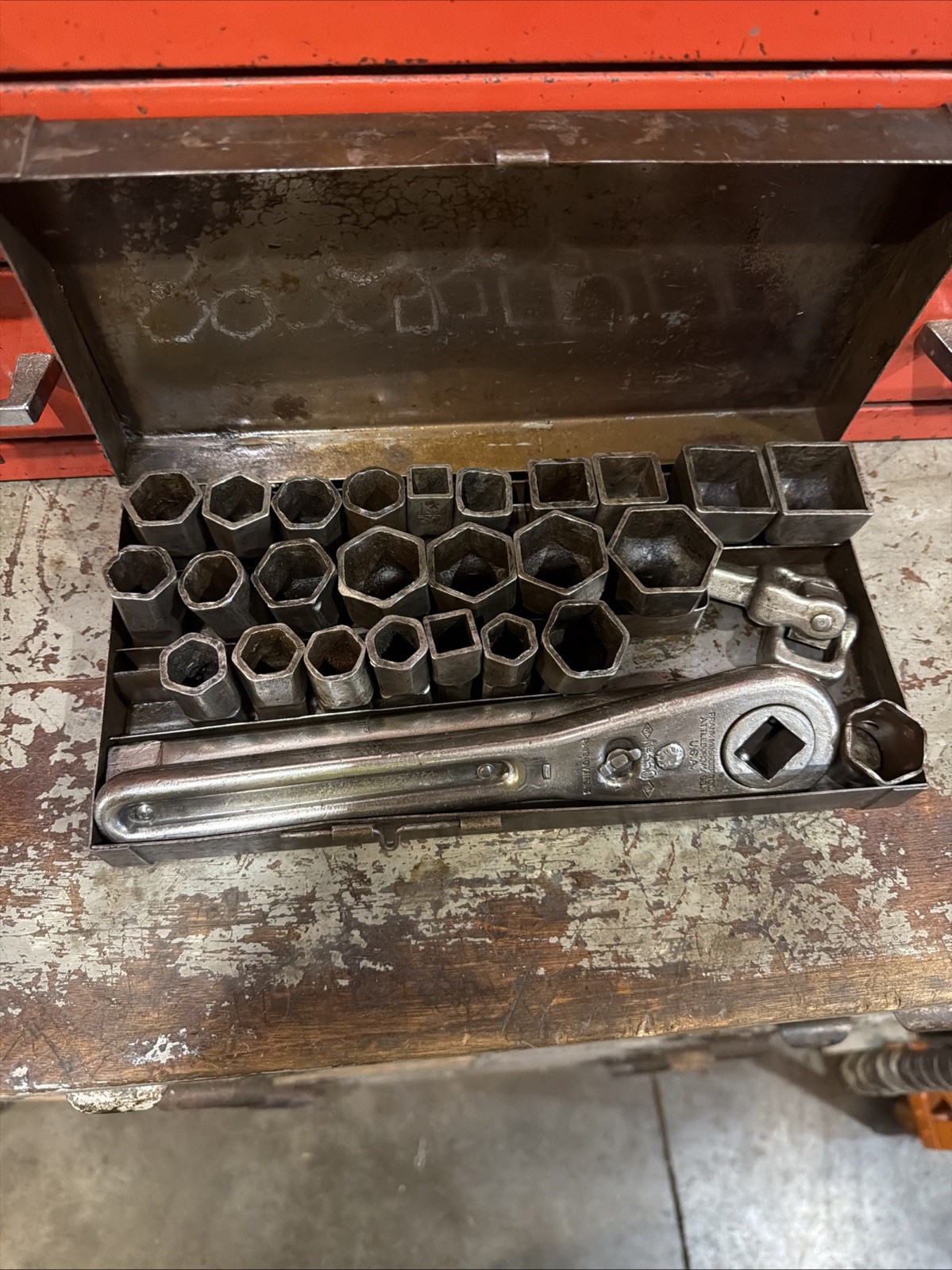Antique – Frank Mossberg Ratchet/Socket Set No 350 – Made in USA