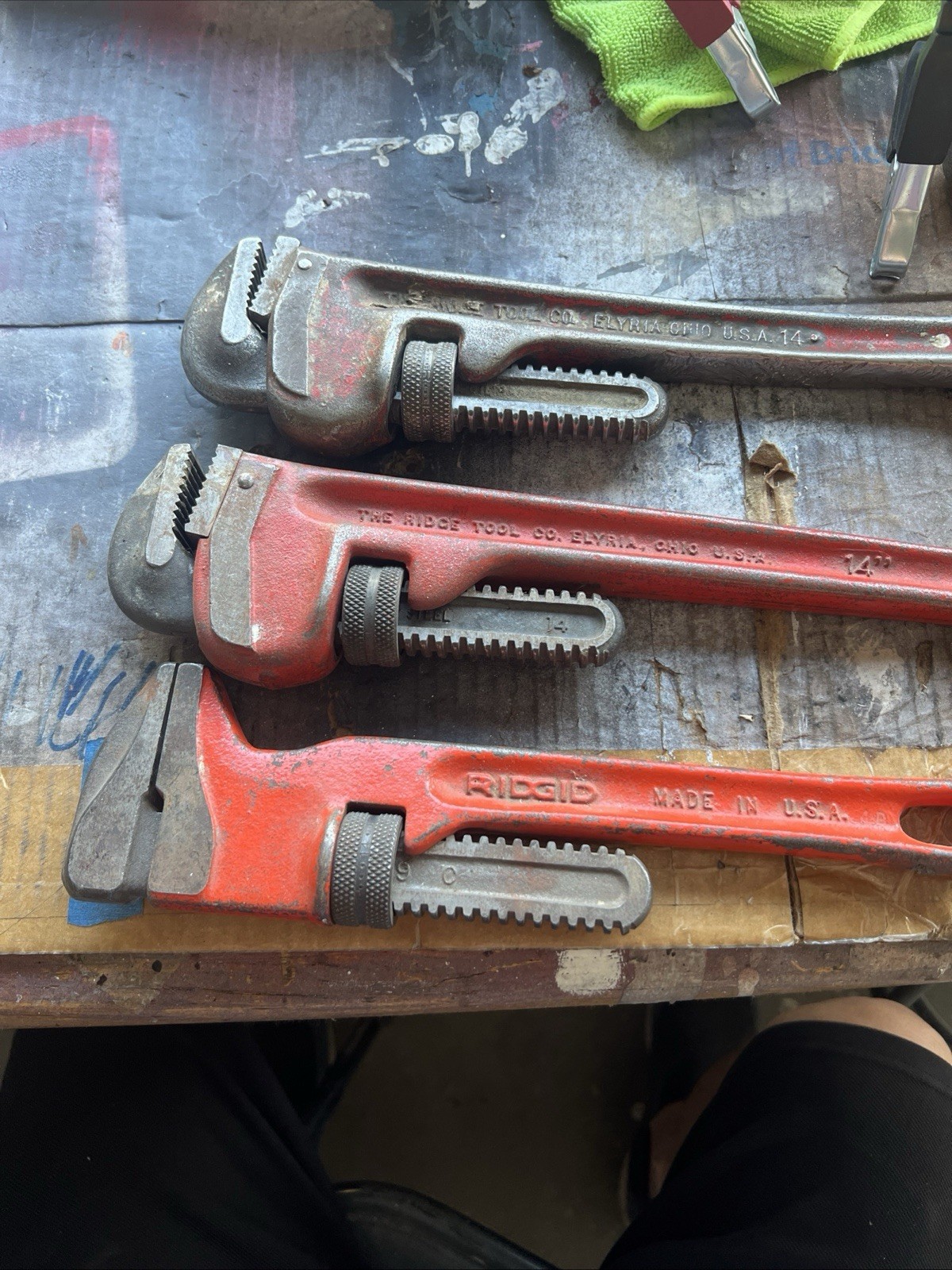 Vintage Ridgid Pipe Wrench USA Quality Monkey Adjustable Set 3