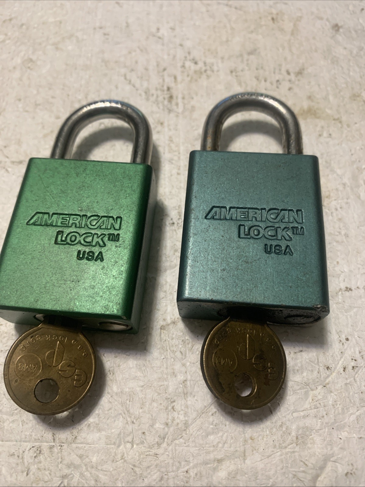 2 Vintage American Lock Co WFF Series 1105 W/keys KEYED ALIKE Hardened Steel
