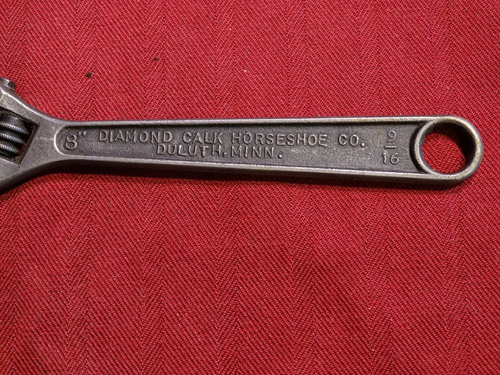 Diamond Calk Horseshoe 8″ Adjustable Wrench Crescent Style With 9/16″ Box End