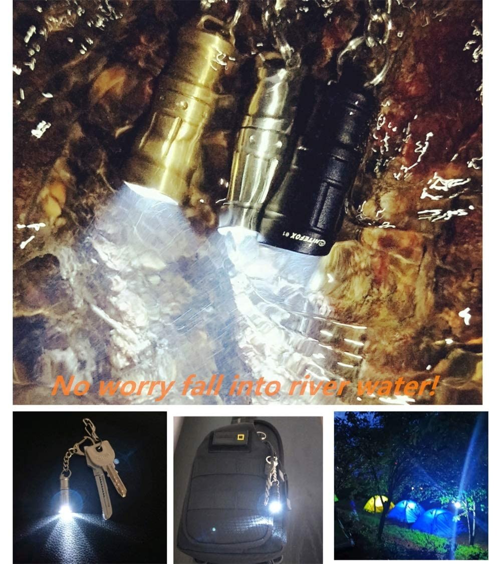 Nitefox e1 Smallest Keychain Flashlight Micro Tiny Mini Black*2pcs