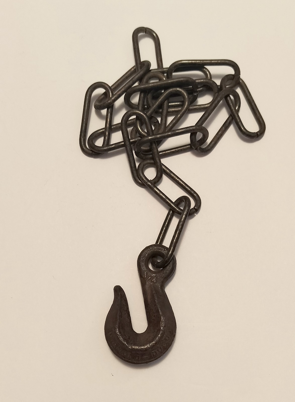 VTG 1/4″ Diamond Duluth Drop Forged Steel Chain Hook & Original Chain Farmhouse