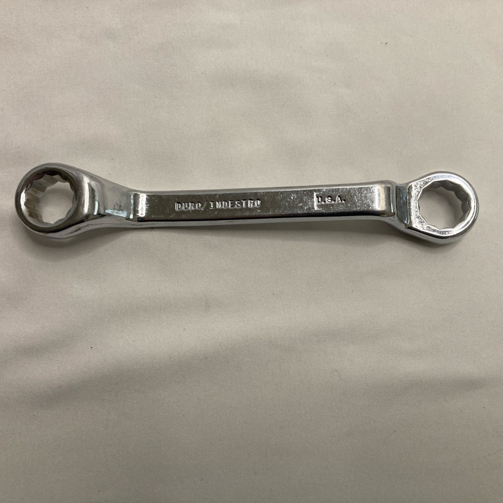 Vintage Duro Chrome Indestro USA 12 point Boxed Offset Wrench 932AMM 14mm 15mm