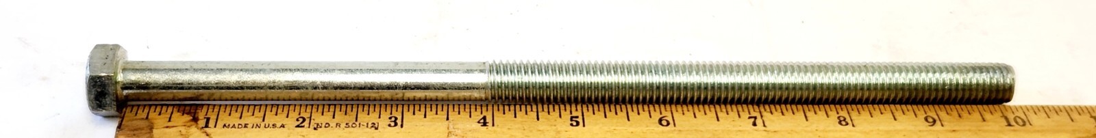 HEX HEAD CAP SCREW 1/2-13×10″, GRADE 2, PARTIALLY THREADED, Z.P. STEEL (12PC)