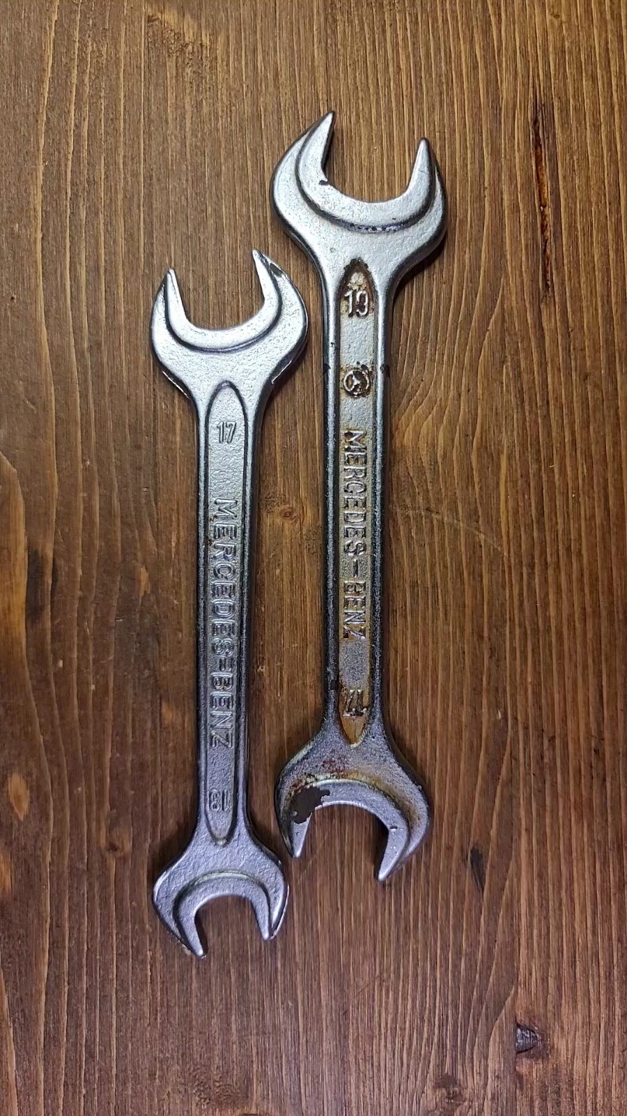 Lot of 2 Vintage HEYCO DIN895 W. Germany Mercedes Kit Wrenches 19-17mm & 17-13mm