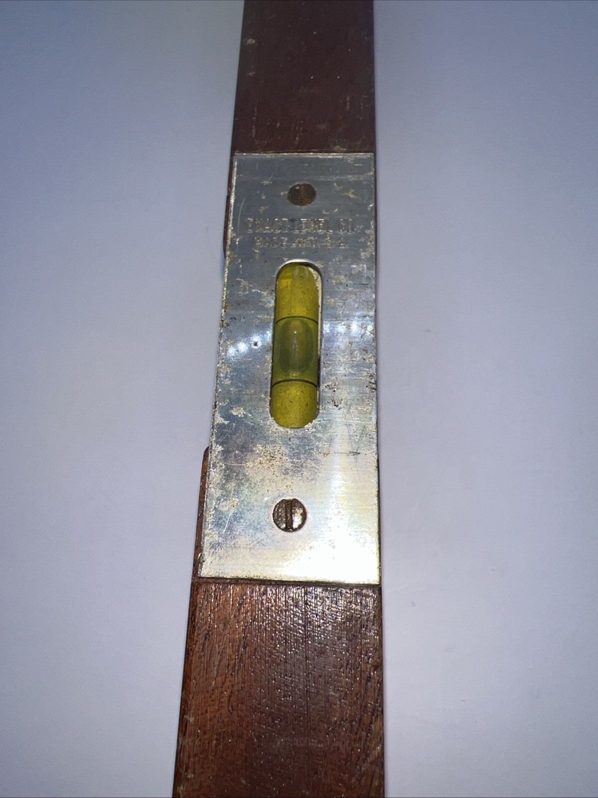 EXACT LEVEL CO. Antique Wood & Brass Tools Woodworking 12″