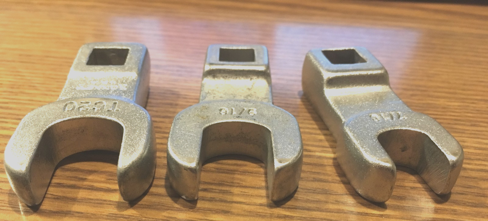 Vintage Bonney Crow Feet Wrenches 3/8″ Drive 5/8, 9/16, 7/16 TC 14,18, 20