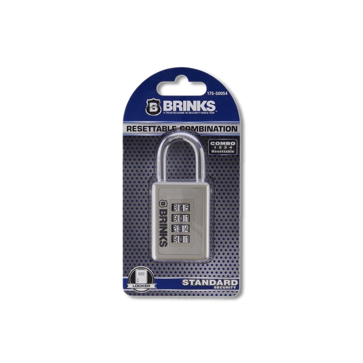 Brinks 3.25 in X 1.574 in Die-Cast Zinc 4-Dial Combination Padlock 175-50054