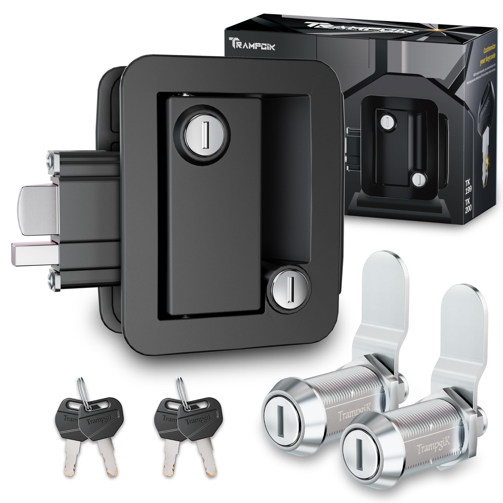 RV Door Lock Set, for RV Camper,Travel Trailer Entrance Front Door,1 Plastic …