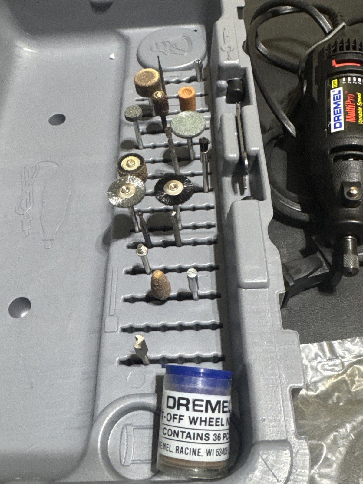 Dremel Multipro Drill Model 395 + Case + Flexible Shaft + Attachments Tested
