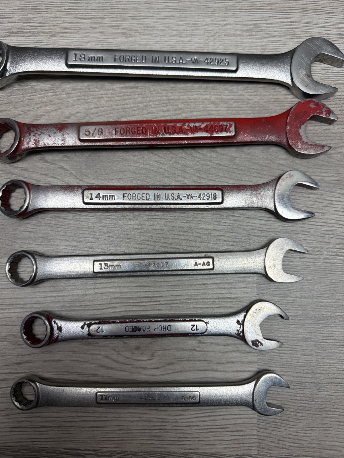 Craftsman USA Made Wreck Set Of 6 18mm 5/8, 14mm, 13mm, 12, 11mm