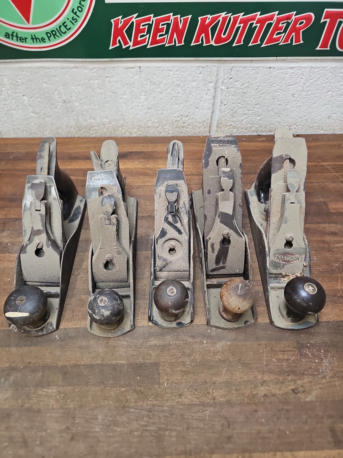 S45- 5 vintage No. 4 size Planes – Stanley Craftsman Etc