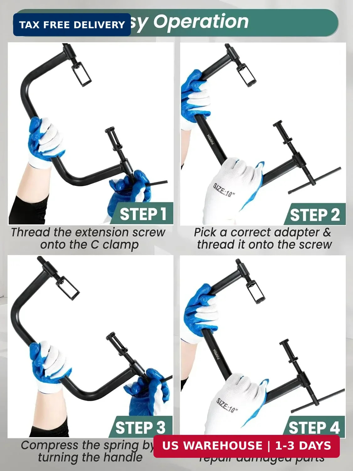 Valve Spring Compressor Tool Kit – C-Clamp Set for Motorcycle, Car, ATV Repairs