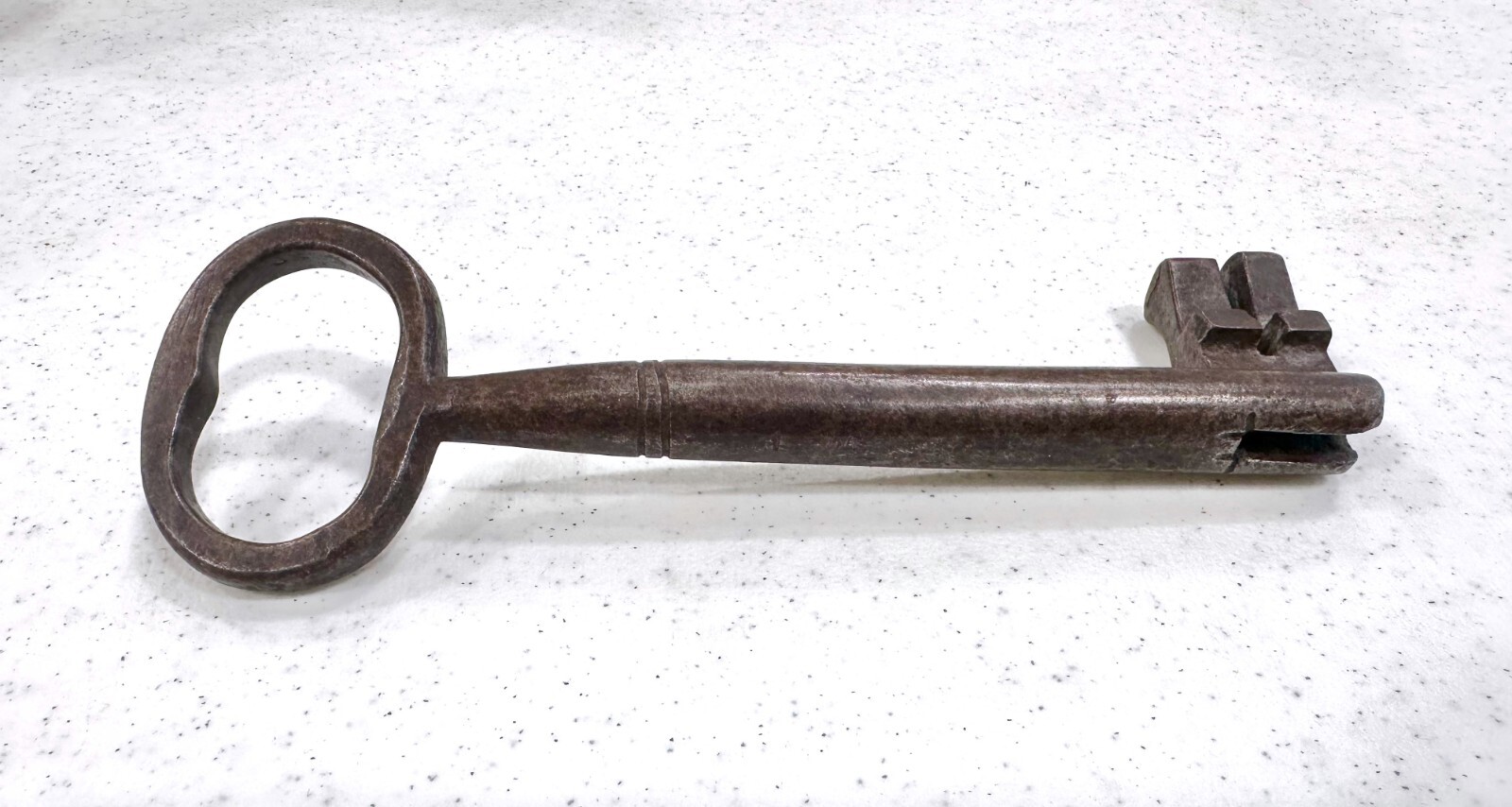 Large 7 inches Long Antique Hand-Forged Wrought Iron Skeleton Key