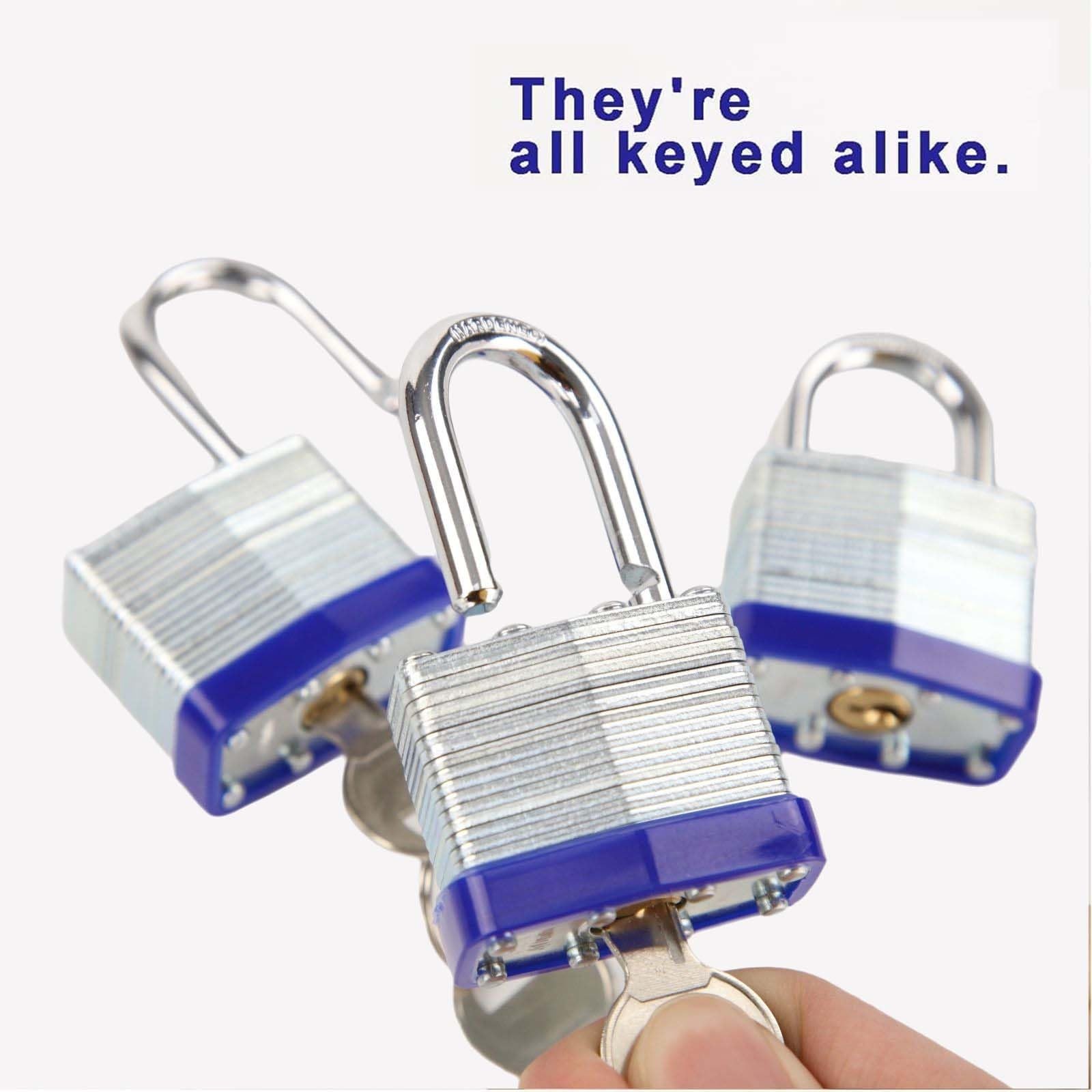 SEPOX® Trinity Keyed-Alike Padlocks Outdoor, Reinforced 3pcs Keyed Alike