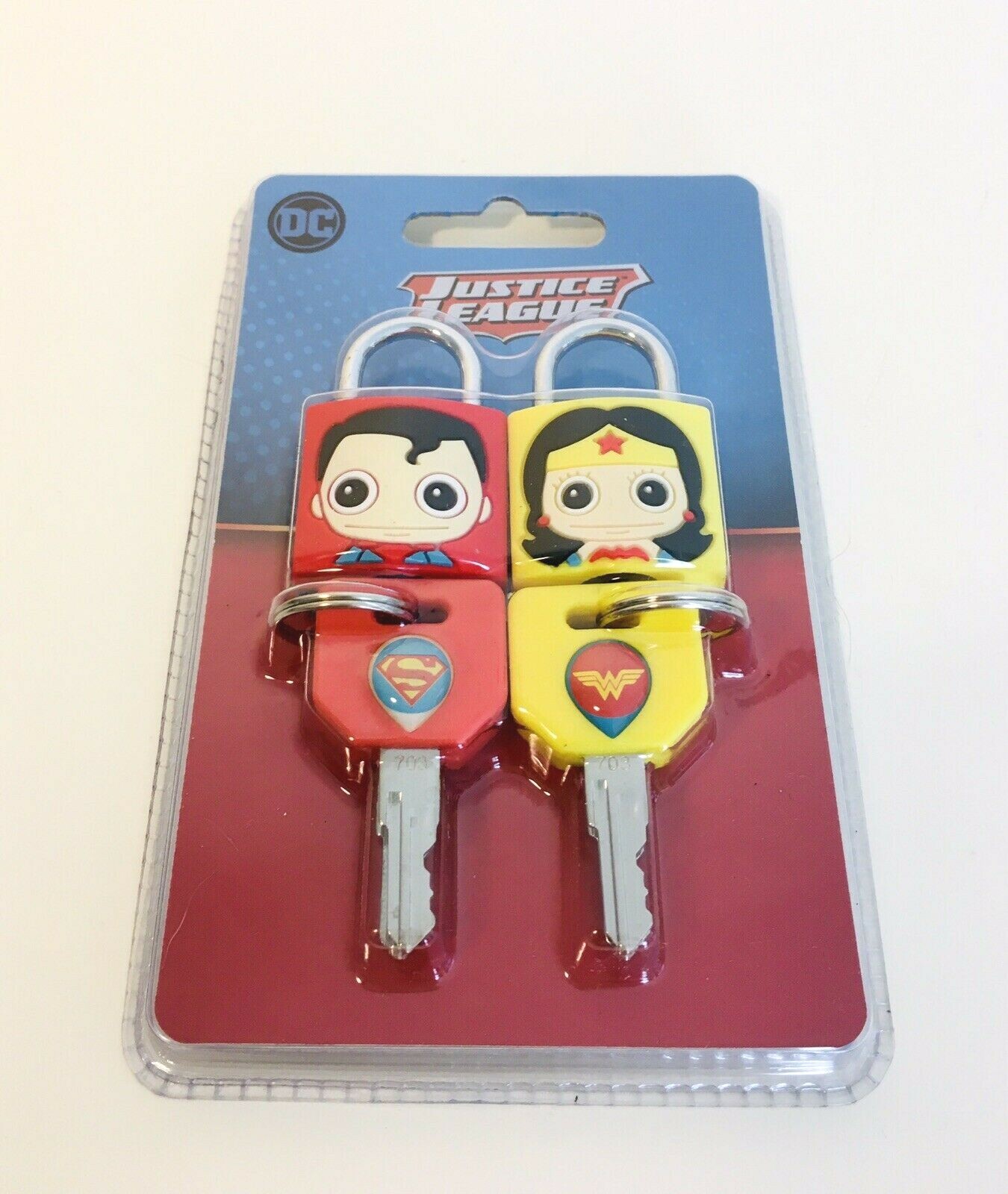 DC Comics Superman and Wonder Women ~ Set of 2 Mini Padlocks with Keys